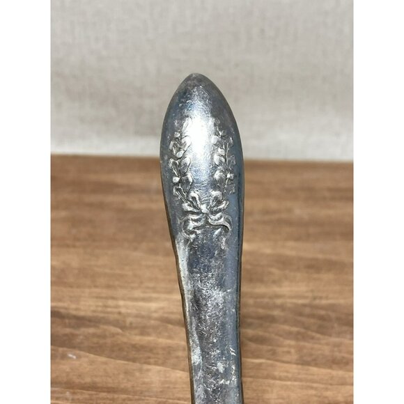 Silver Colored Cake Pie Server Bow Ribbon Motif 1900 To 1913 Antique - Picture 3 of 4